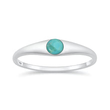Load image into Gallery viewer, Sterling Silver Polished Turquoise Stone Ring