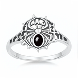 Sterling Silver Oxidized And Polished Cheetah Black Onyx Stone Ring