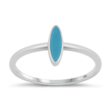 Load image into Gallery viewer, Sterling Silver Rhodium Plated Genuine Turquoise Stone Ring