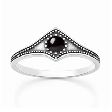 Load image into Gallery viewer, Sterling Silver Oxidized And Polished Black Onyx Stone Ring