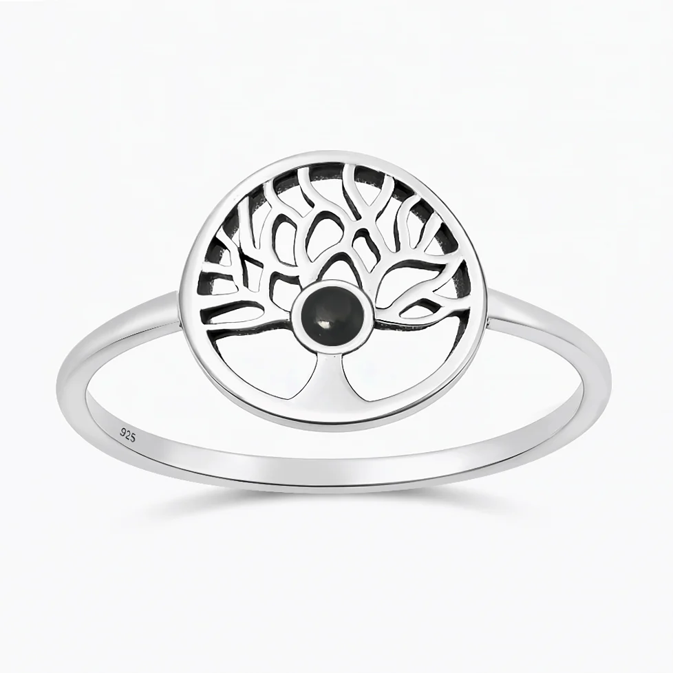 Sterling Silver Oxidized And Polished Bali Style Turquoise Stone Ring