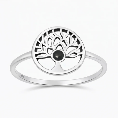 Sterling Silver Oxidized And Polished Bali Style Turquoise Stone Ring