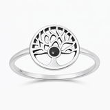 Sterling Silver Oxidized And Polished Bali Style Turquoise Stone Ring