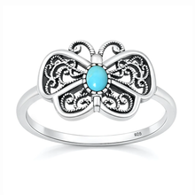 Load image into Gallery viewer, Sterling Silver Oxidized And Polished Tree Of Life Black Onyx Stone Ring