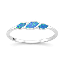 Load image into Gallery viewer, Sterling Silver Polished Blue Lab Opal Ring