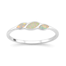 Load image into Gallery viewer, Sterling Silver Polished White Lab Opal Ring