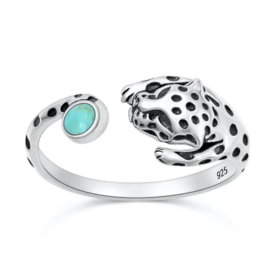 Sterling Silver Oxidized And Polished Sun And Moon Turquoise Stone Ring