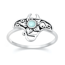 Load image into Gallery viewer, Sterling Silver Oxidized And Polished V Shaped Black Onyx Stone Ring