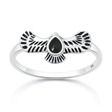Sterling Silver Oxidized And Polished Cheetah Blue Lab Opal Ring