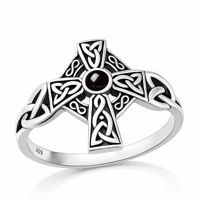 Sterling Silver Oxidized And Polished Manta Ray And Flower Larimar Stone Ring
