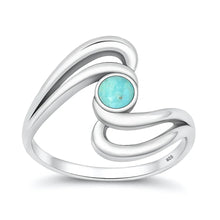 Load image into Gallery viewer, Sterling Silver Oxidized And Polished Turquoise Swirl Ring