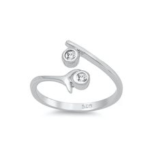 Load image into Gallery viewer, Sterling Silver Clear CZ Toe Ring