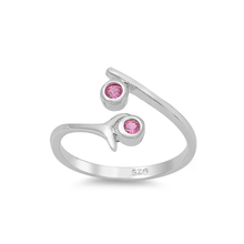 Load image into Gallery viewer, Sterling Silver Ruby CZ Toe Ring