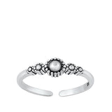 Sterling Silver Oxidized 3.7mm Bali Toe Ring