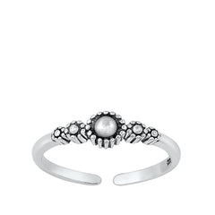 Sterling Silver Oxidized 3.7mm Bali Toe Ring