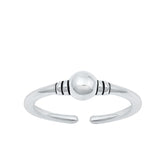 Sterling Silver Oxidized Bali Toe Ring
