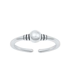Sterling Silver Oxidized Bali Toe Ring