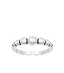 Sterling Silver Oxidized Bead Toe Ring