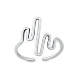 Sterling Silver Oxidized Heartbeat Toe Ring