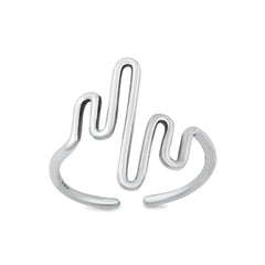Sterling Silver Oxidized Heartbeat Toe Ring
