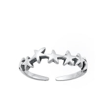 Load image into Gallery viewer, Sterling Silver Oxidized Stars Toe Ring