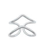 Sterling Silver Oxidized V Shaped Toe Ring