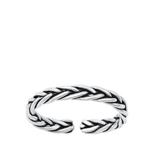 Load image into Gallery viewer, Sterling Silver Oxidized Braid Toe Ring