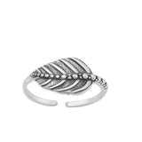 Sterling Silver Oxidized Leaf Toe Ring