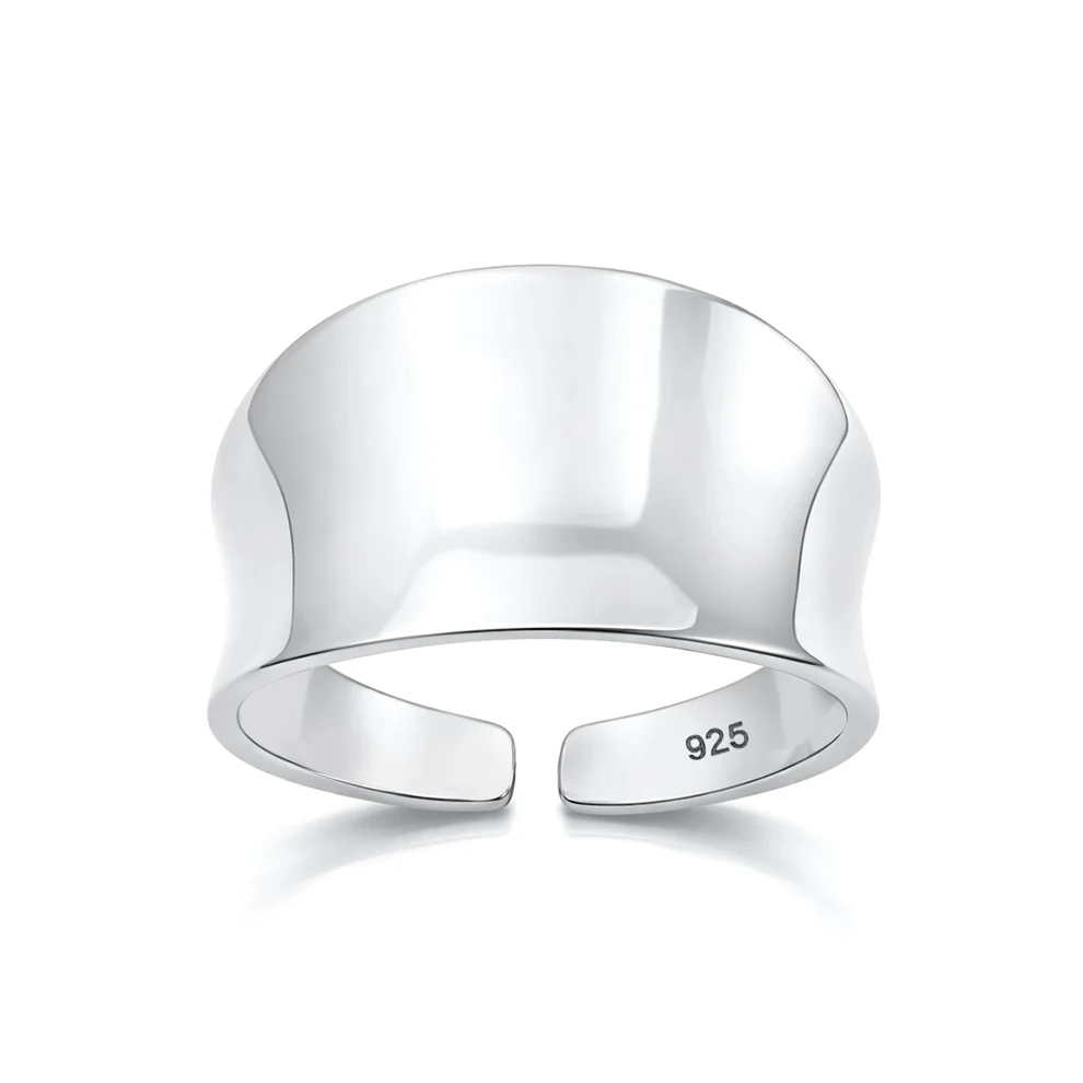 Sterling Silver High Polish Concave Band Toe Ring