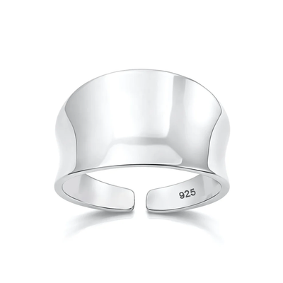 Sterling Silver High Polish Concave Band Toe Ring