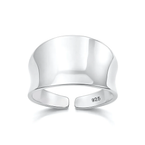Sterling Silver High Polish Concave Band Toe Ring