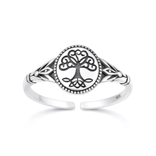 Load image into Gallery viewer, Sterling Silver Oxidized And Polished Celtic Tree Toe Ring
