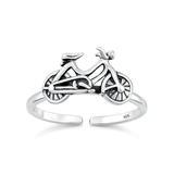 Sterling Silver Oxidized And Polished Bicycle Toe Ring