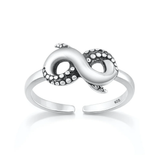 Sterling Silver Oxidized And Polished Tentacle Toe Ring