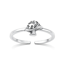Load image into Gallery viewer, Sterling Silver Oxidized And Polished Mushroom Toe Ring