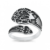 Sterling Silver Oxidized And Polished Spoon Toe Ring
