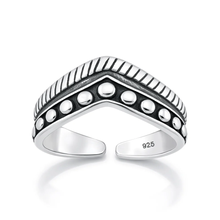 Load image into Gallery viewer, Sterling Silver Oxidized And Polished V Shape Toe Ring