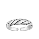 Sterling Silver Oxidized Swirl Toe Ring