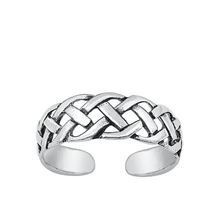 Load image into Gallery viewer, Sterling Silver Oxidized Knot Toe Ring