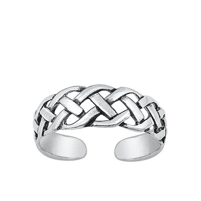 Sterling Silver Oxidized Knot Toe Ring