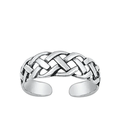 Sterling Silver Oxidized Knot Toe Ring