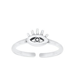 Sterling Silver Oxidized Eye Toe Ring