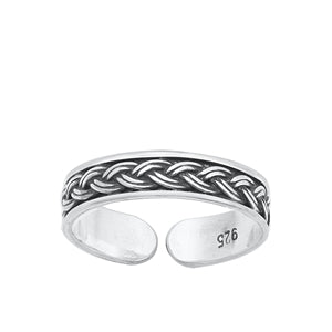 Sterling Silver Oxidized 3.5mm Bali Toe Ring