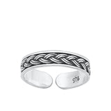 Sterling Silver Oxidized 3.5mm Bali Toe Ring