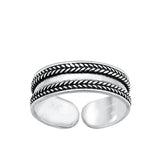 Sterling Silver Oxidized 5mm Bali Toe Ring