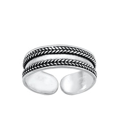 Sterling Silver Oxidized 5mm Bali Toe Ring