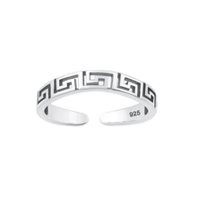 Load image into Gallery viewer, Sterling Silver Oxidized Aztec Toe Ring