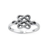 Sterling Silver Oxidized Celtic Knot Toe Ring