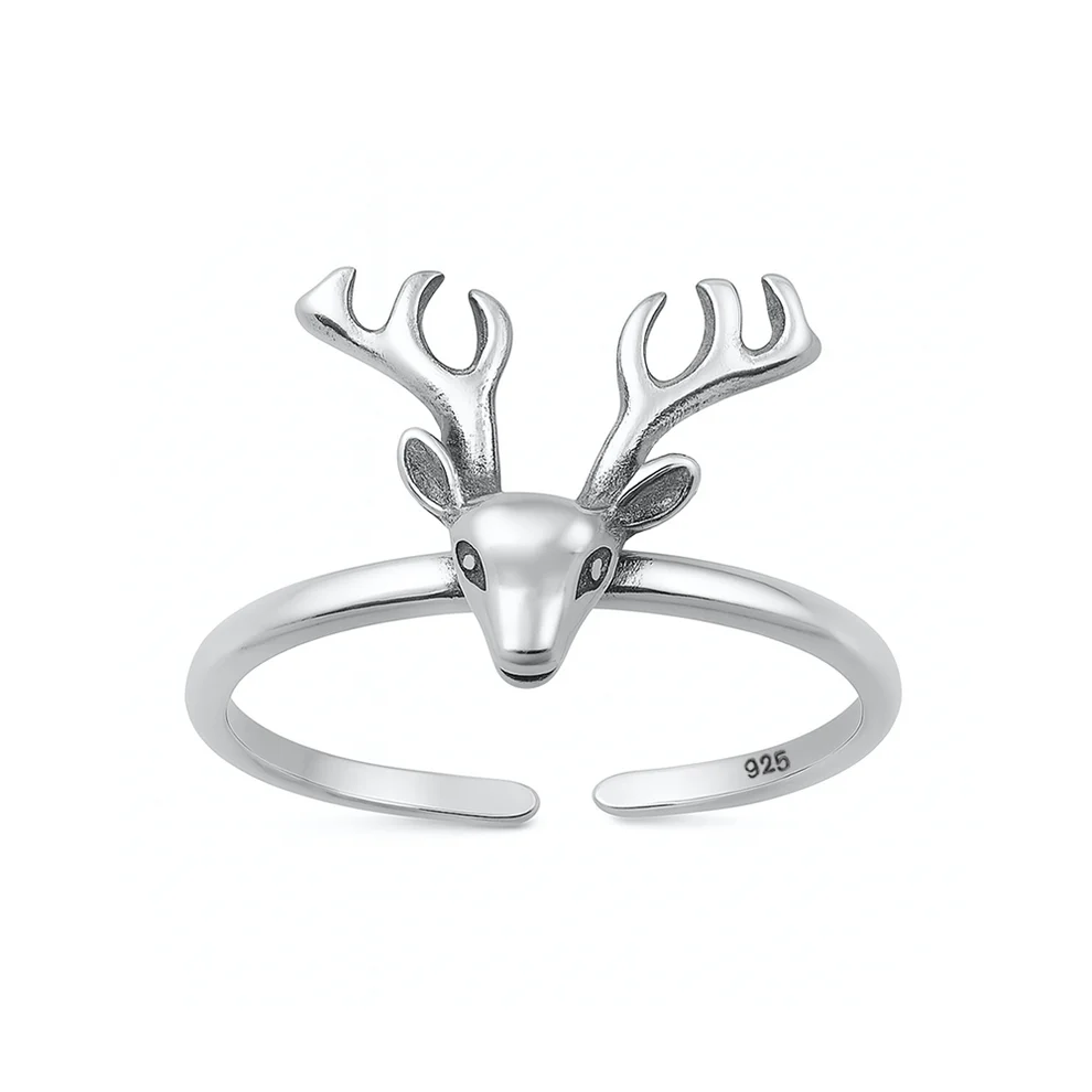 Sterling Silver Oxidized Deer Toe Ring