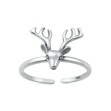 Load image into Gallery viewer, Sterling Silver Oxidized Deer Toe Ring